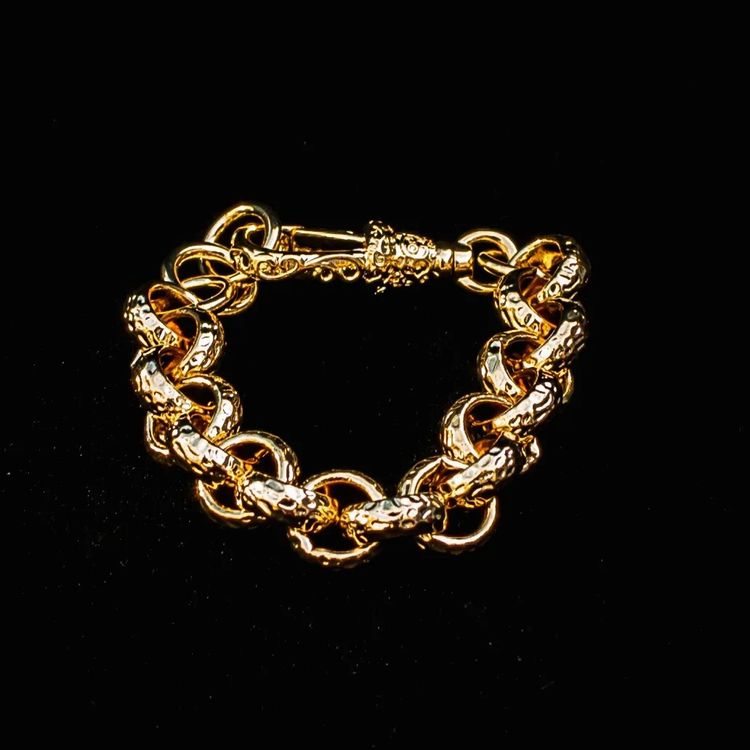 15mm Gold filled  Chain Necklace And Bracelet Set obraz 4